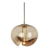 Smoked glass pendant by Peill & Putzler, Germany, 1970s