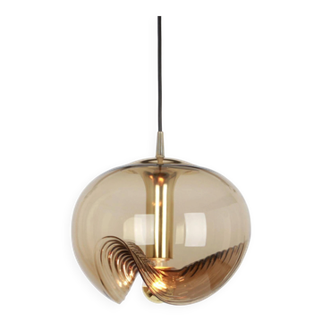 Smoked glass pendant by Peill & Putzler, Germany, 1970s