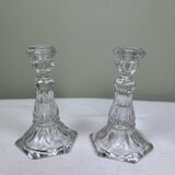Pair of glass candlesticks