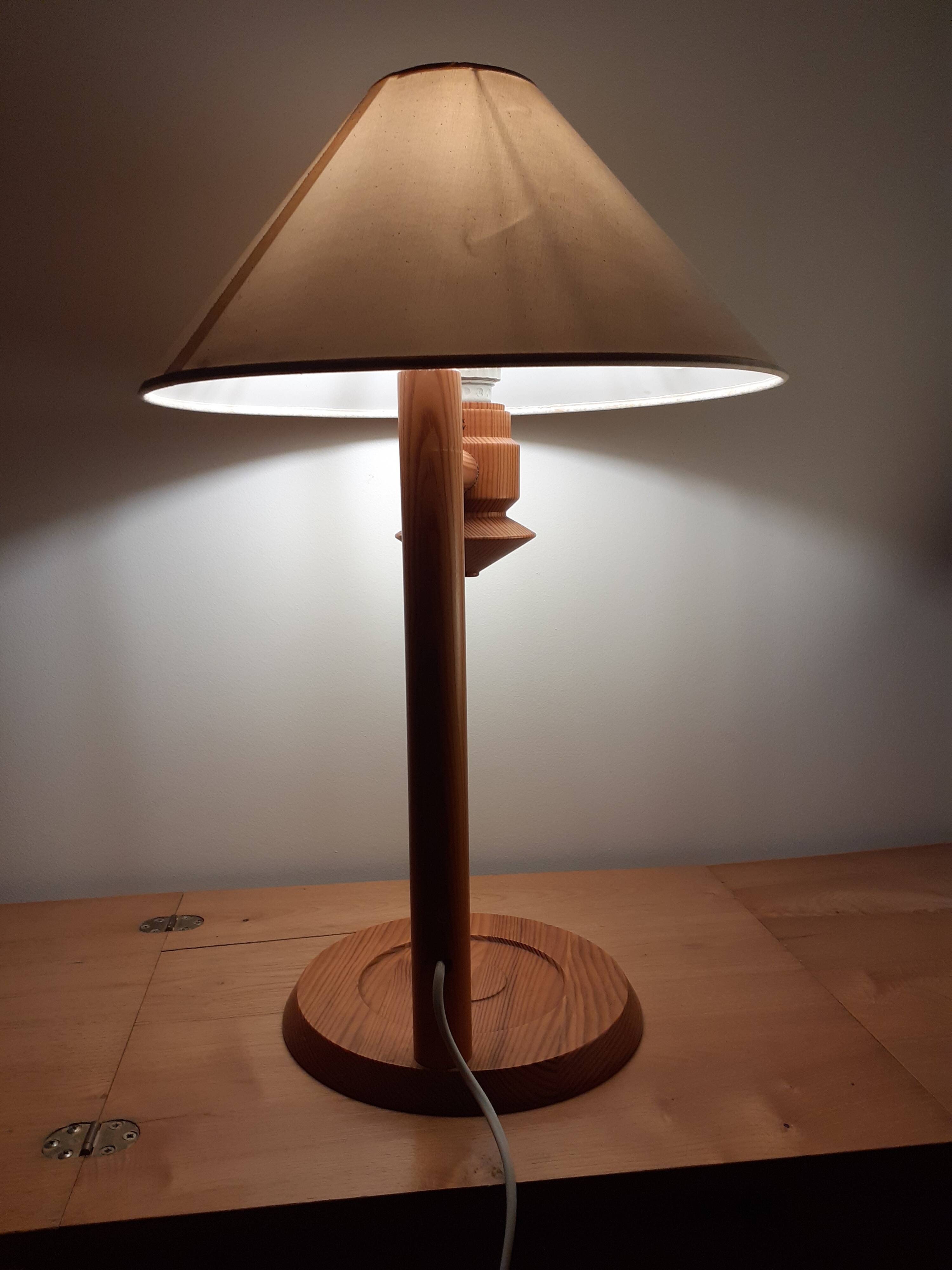 Ikea 80s table lamp in solid pine model B607 - vintage