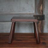 Brutalist wooden stool, vintage side stool, plant stand.