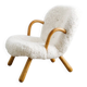DANISH "CLAM CHAIR" BY ARNOLD MADSEN IN WHITE SHEEPSKIN, 1940s