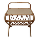 Table d'appoint - table de chevet - bout de canapé en rotin vintage