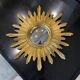 Large witch's eye sun mirror dia 52cm curved vintage 1960