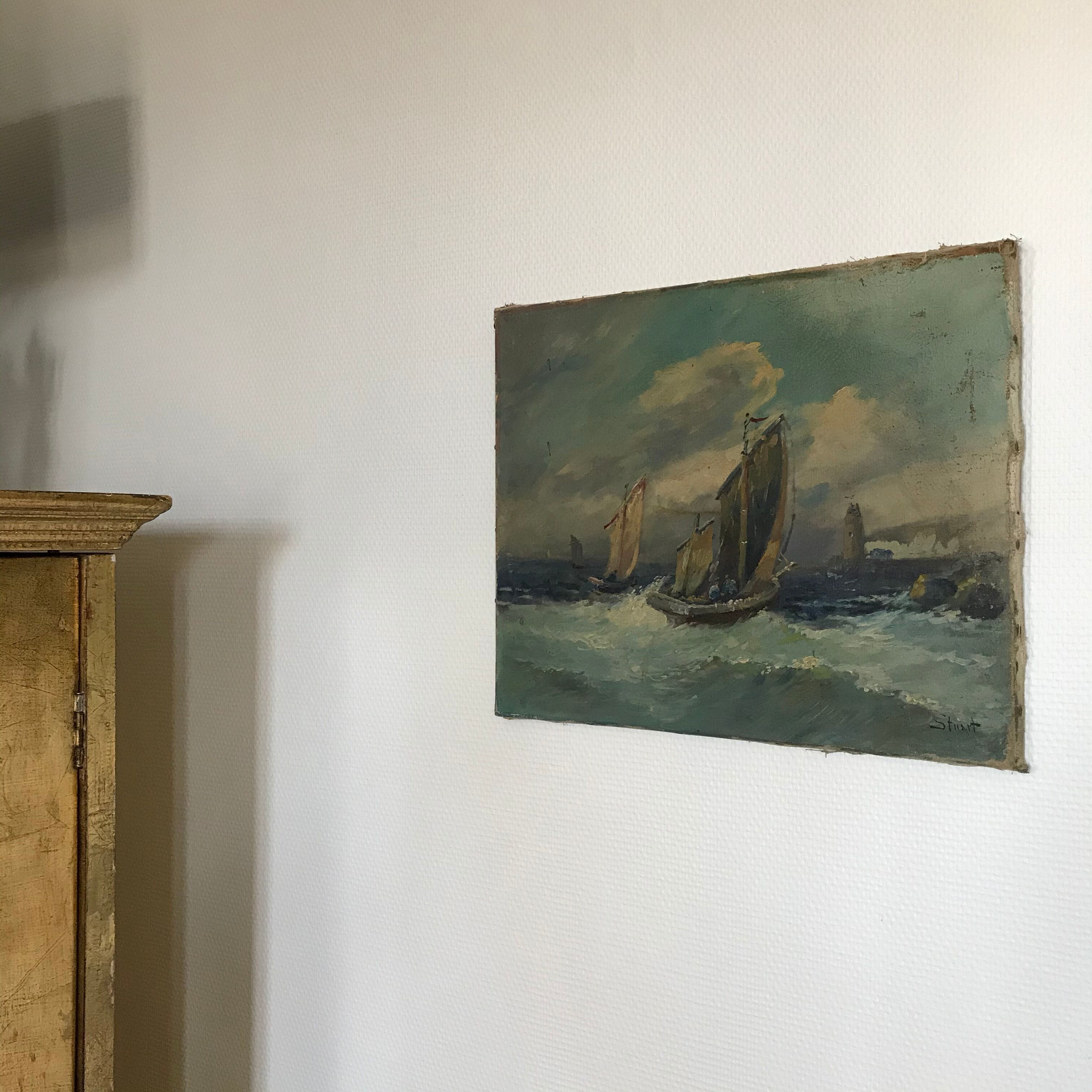 Table old fishing boats