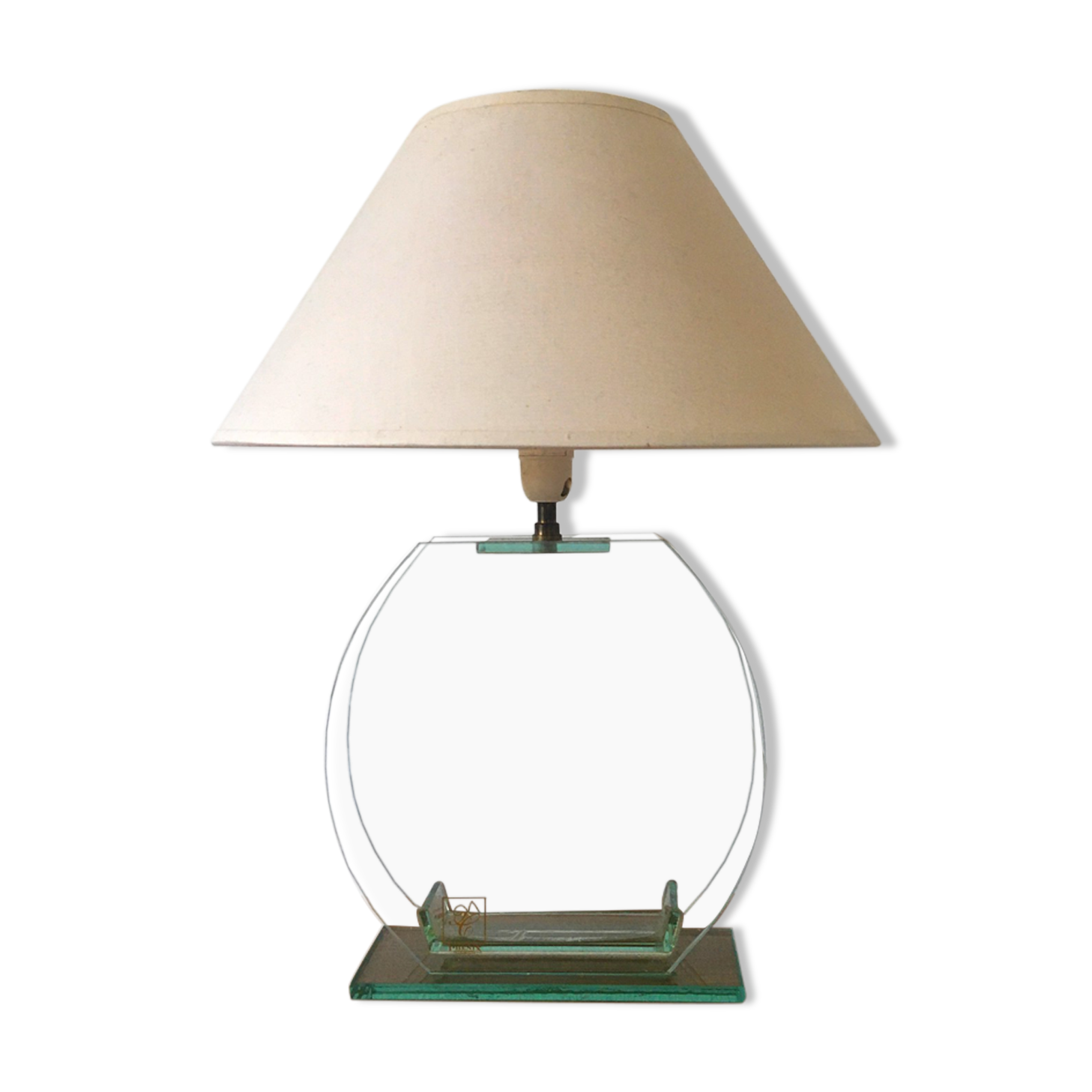 Lampe vintage en verre Phénix Créations années 90
