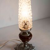 Table or bedside lamp of 1960 ceramic silvered metal glass