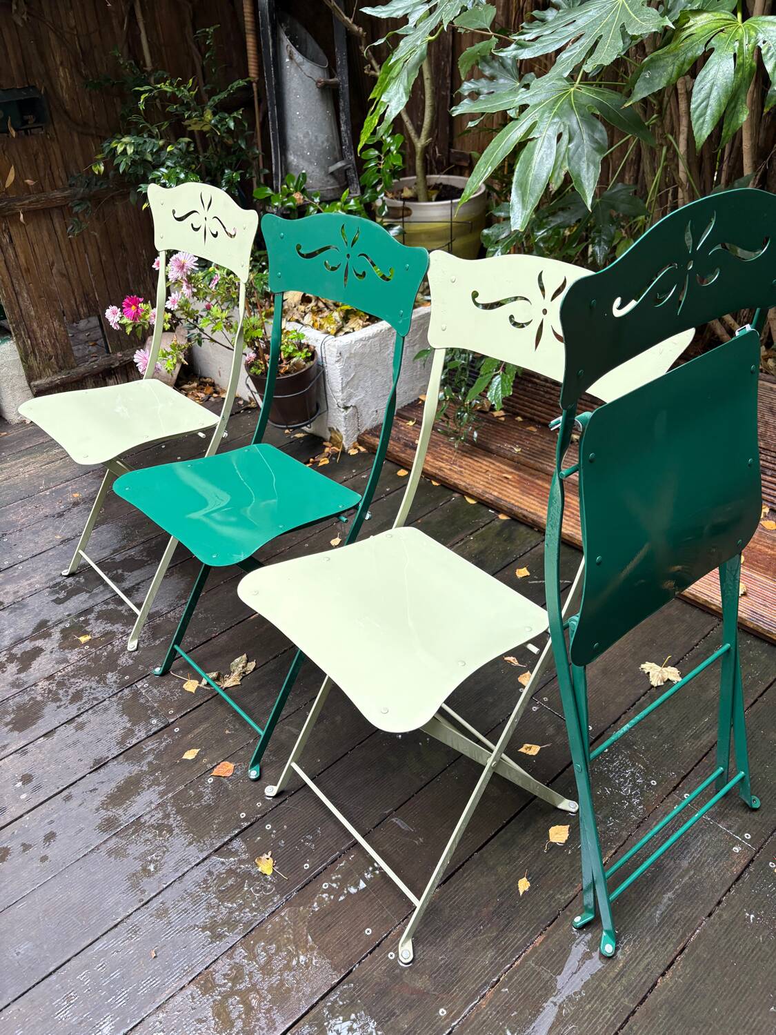 4 Fermob outdoor folding chairs