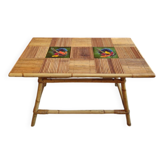 Table basse en rotin