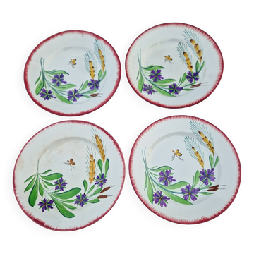 4 old plates 1900 Sarreguemines