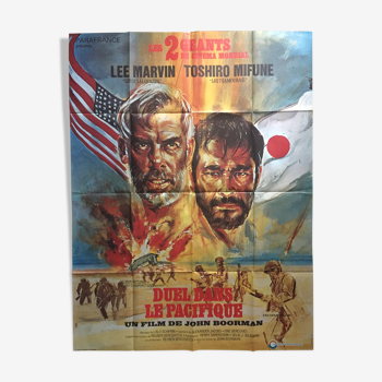 Affiche cinéma "Duel dans le Pacifique" Lee Marvin 120x160cm 1968