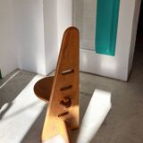 6 chaises brutalistes en bois, années 70