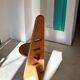 6 chaises brutalistes en bois, années 70