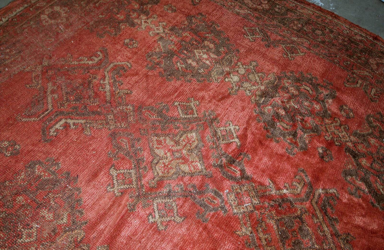Handmade antique Turkish Oushak rug 9' x 11' (274cm x 335cm) 1900s - 1B764
