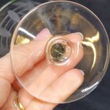 5 Antique Art Deco Palmette Cut Crystal Champagne Glasses