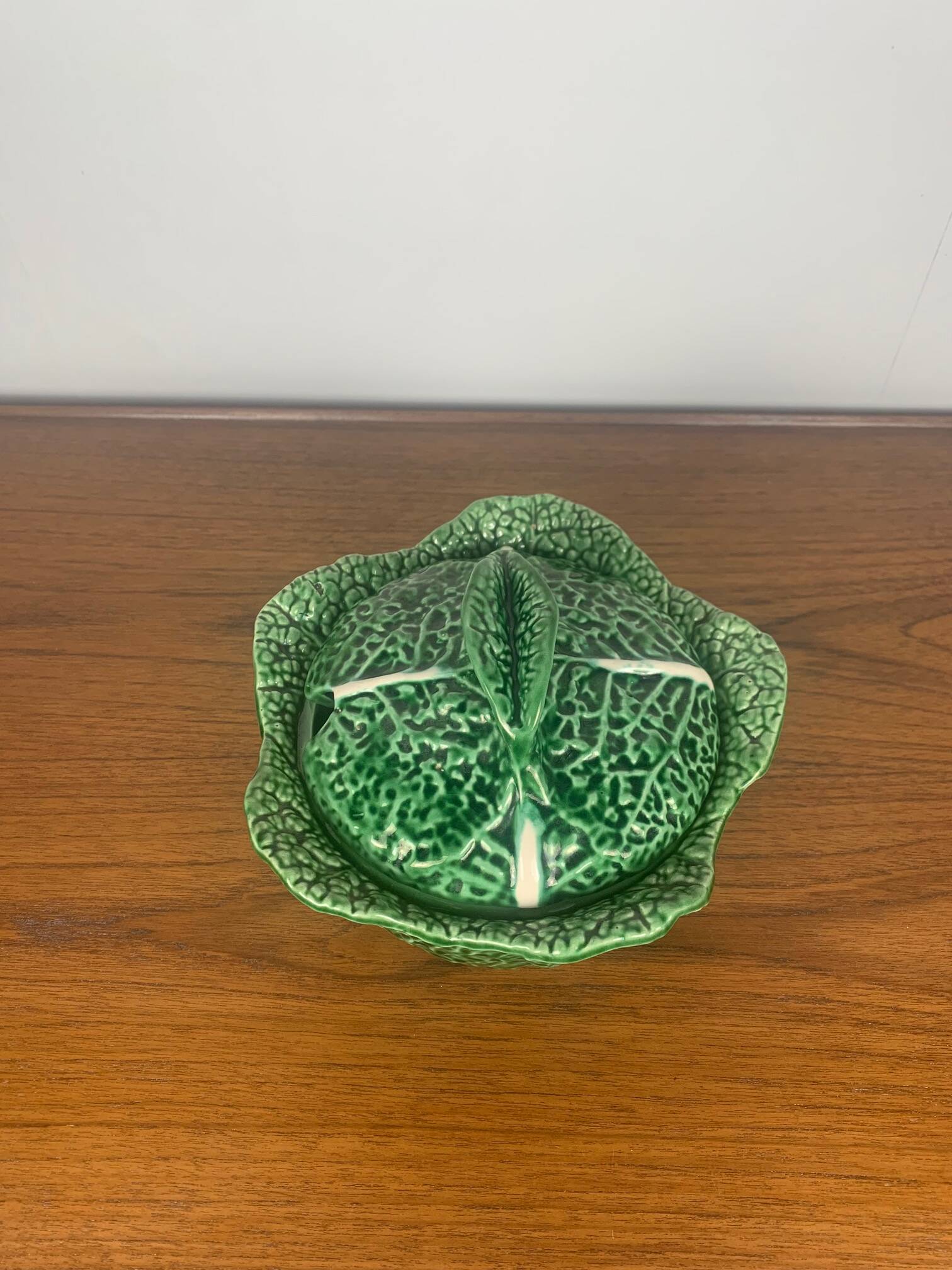 Green cabbage ceramic soup tureen, 1970/80