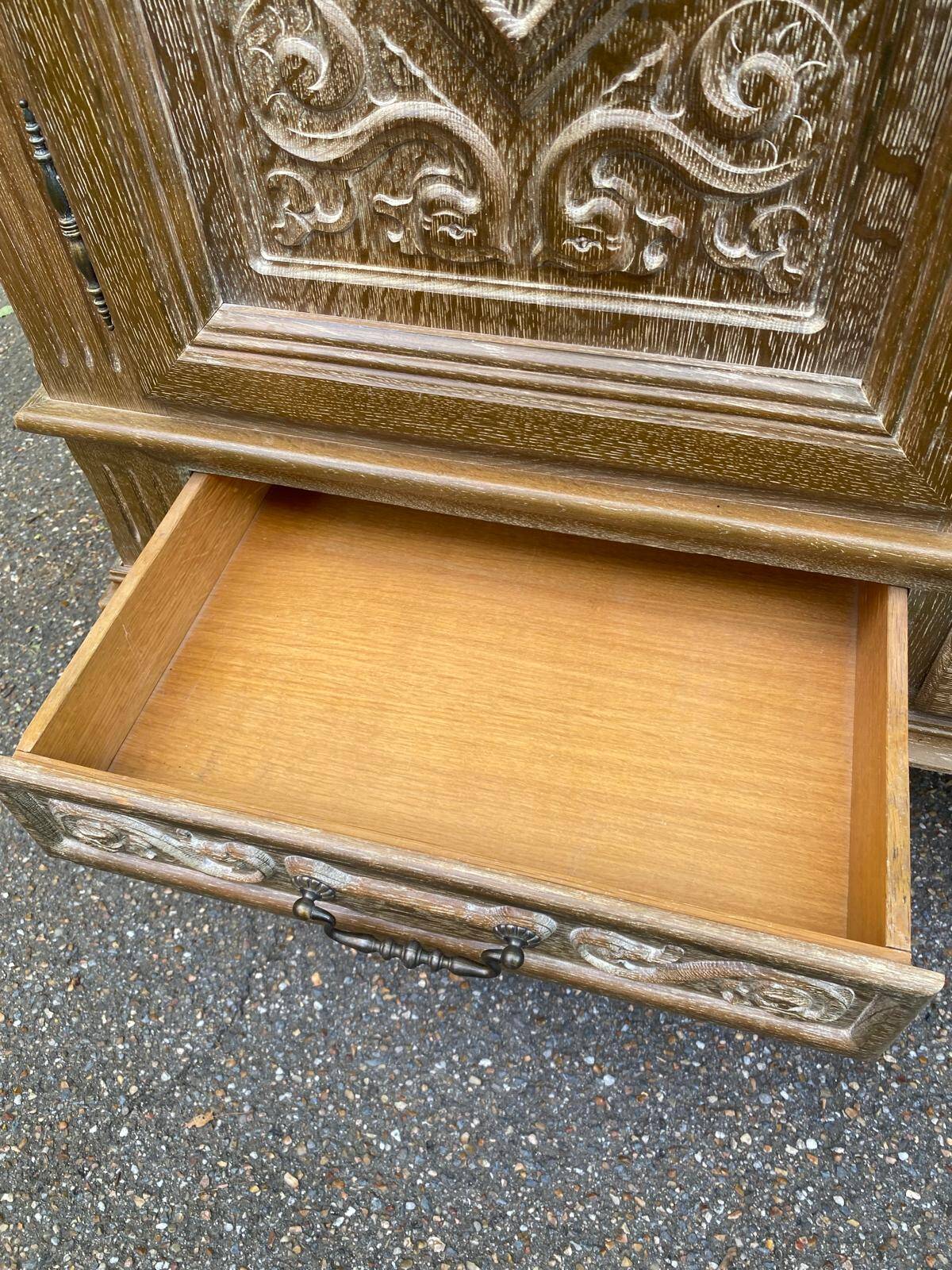 Spanish Renaissance patinated solid wood sideboard