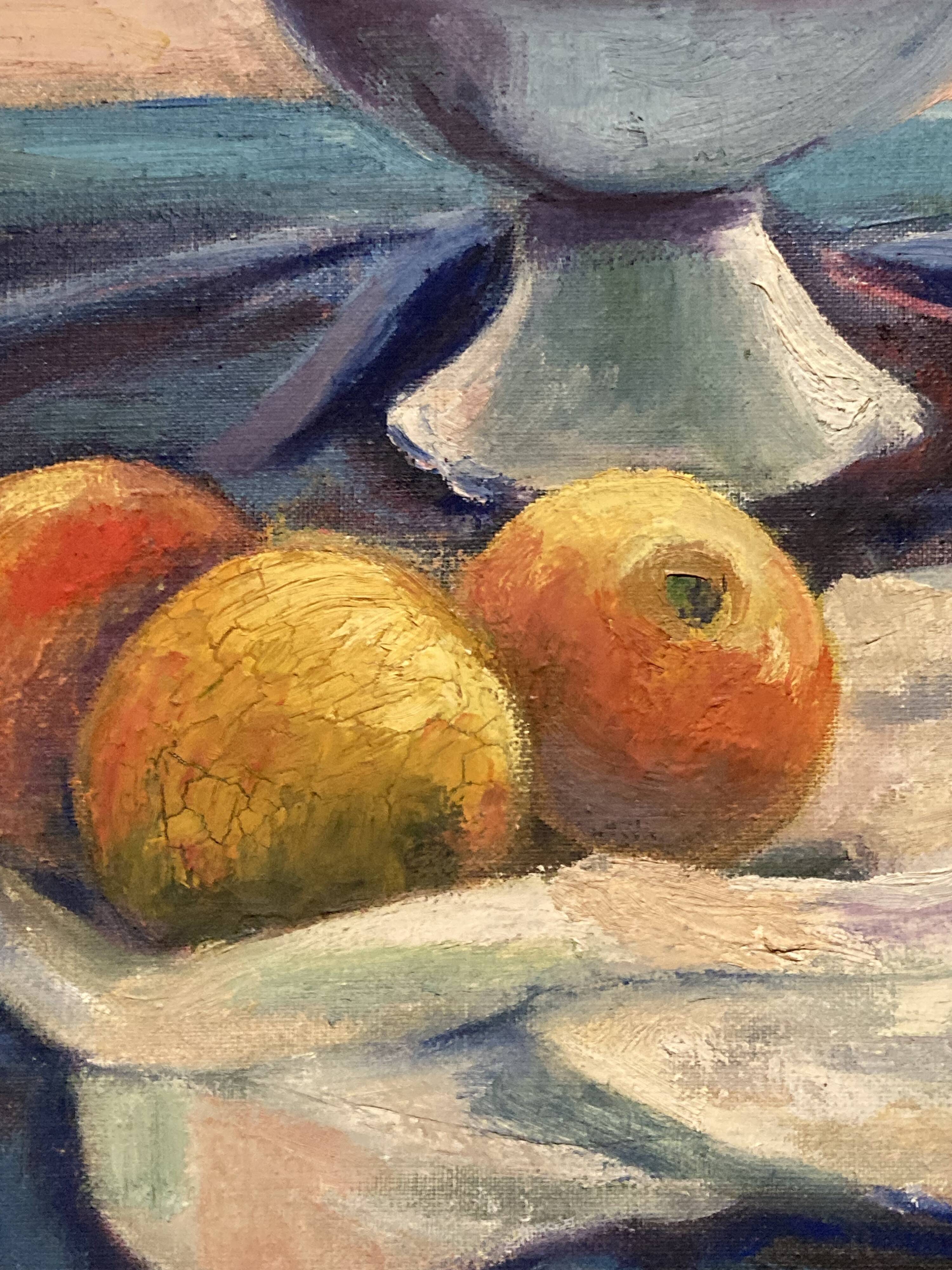 Leray, "In Front of the Window", fauvist still life, oil on canvas