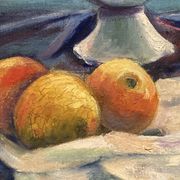 Leray, "In Front of the Window", fauvist still life, oil on canvas