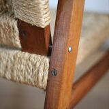 Pair of children's armchairs in rope, attributed to Audoux Minet.