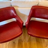 Pair of vintage armchairs in imitation leather from the 60s/70s