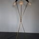 Italian brass lamp tripod 3 bicolored diabolos on stems, mid-century style