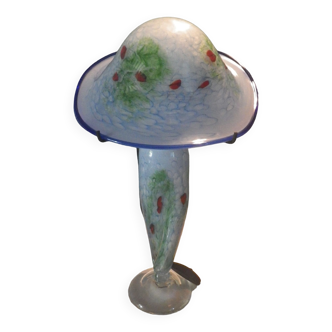 Mushroom lamp in glass paste signed Pavel