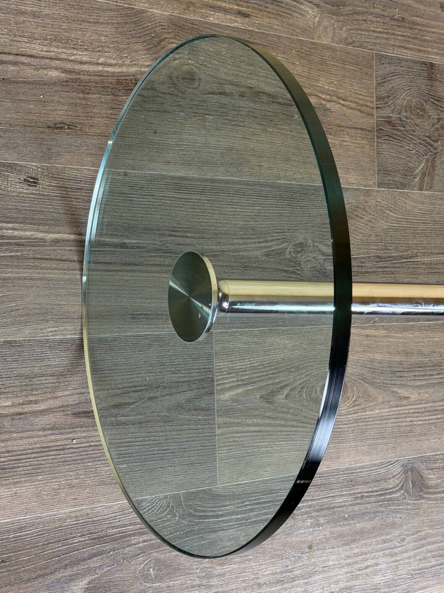 1970s 1980s Coffee Table Side Table in Chrome and Glass Space Age Design