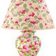 Vintage XXL lamp with pink flowers – Ceramic vase & matching lampshade