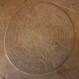 Vintage Mexican tripod stools in bamboo and leather.