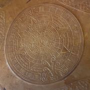 Tabourets tripodes mexicain vintage en bambou et cuir