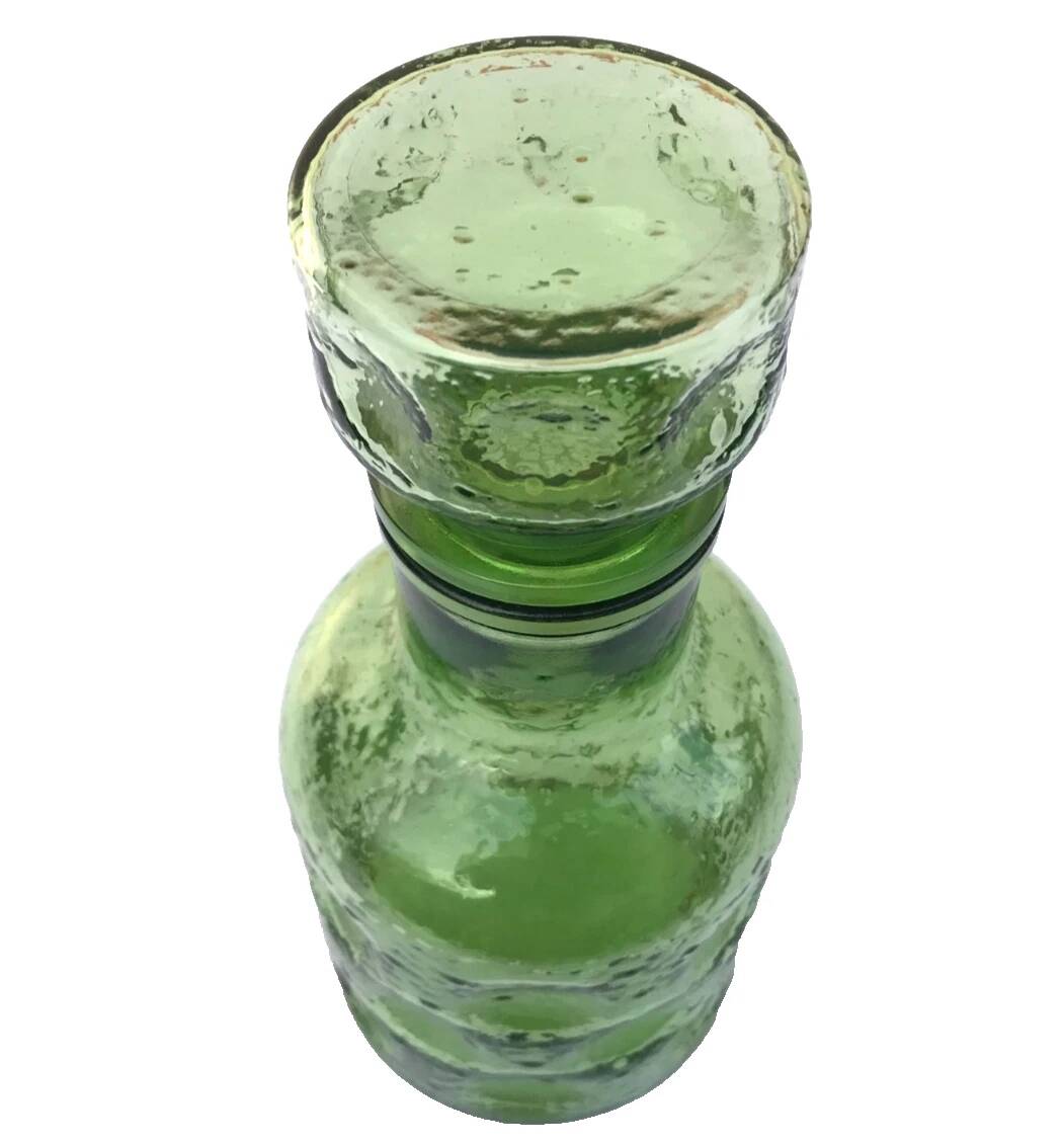 1970s Bubble glass and coloured orangeade jug