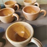 Set of 8 large vintage stoneware cups