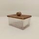 Art Deco box in glass and gilded brass from the 60s