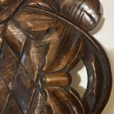Basket or Pocket Emptying from the 1950s in Carved Wood signed A. Bouchez