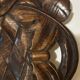 Corbeille ou Vide Poche année 50 en Bois Sculpté signée A. Bouchez