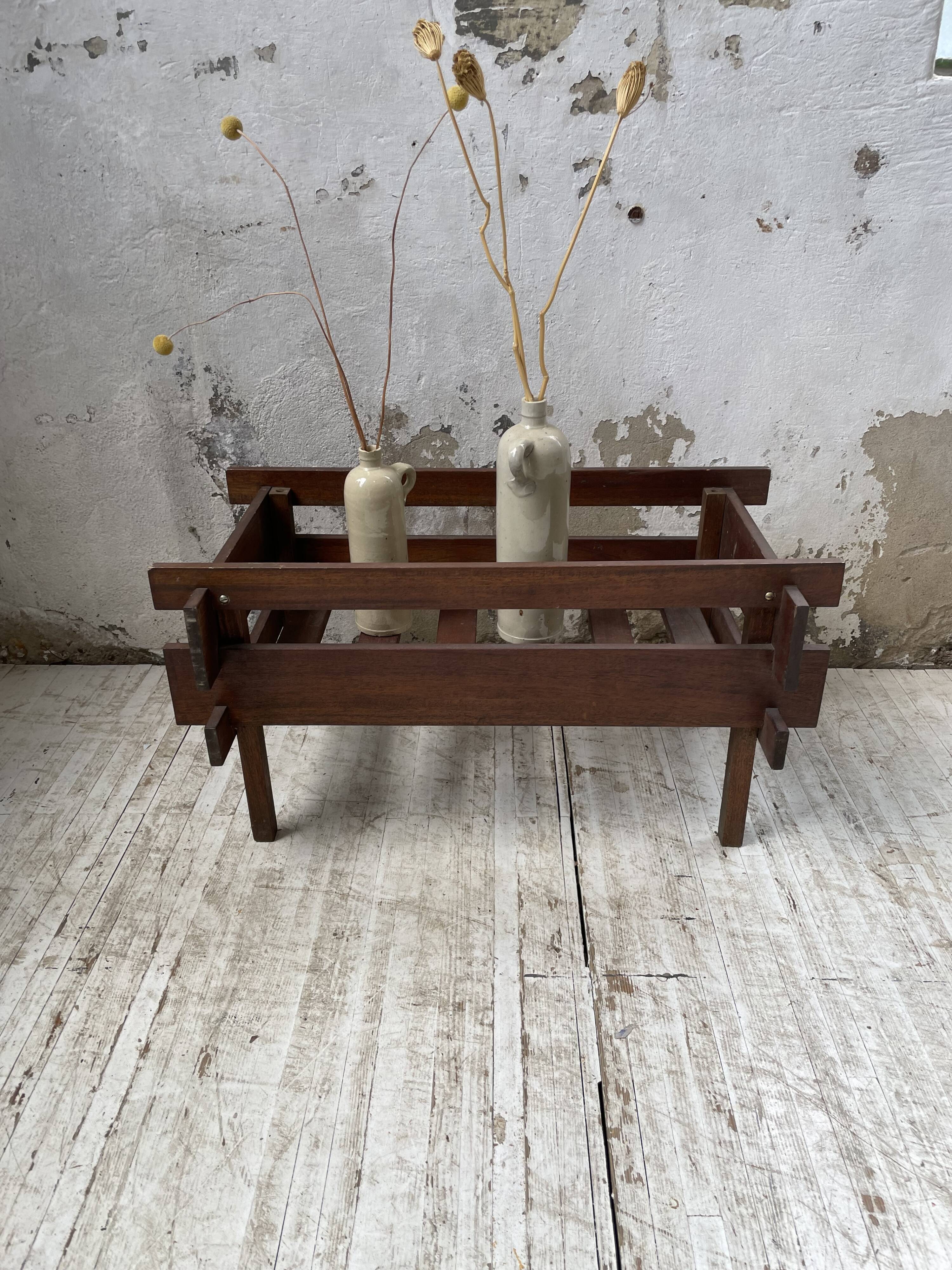 Small modernist oak planter from the 1950s