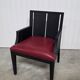 Philippe Hurel Armchair Model Wallis - Red Leather & Black Beech