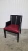 Philippe Hurel Armchair Model Wallis - Red Leather & Black Beech