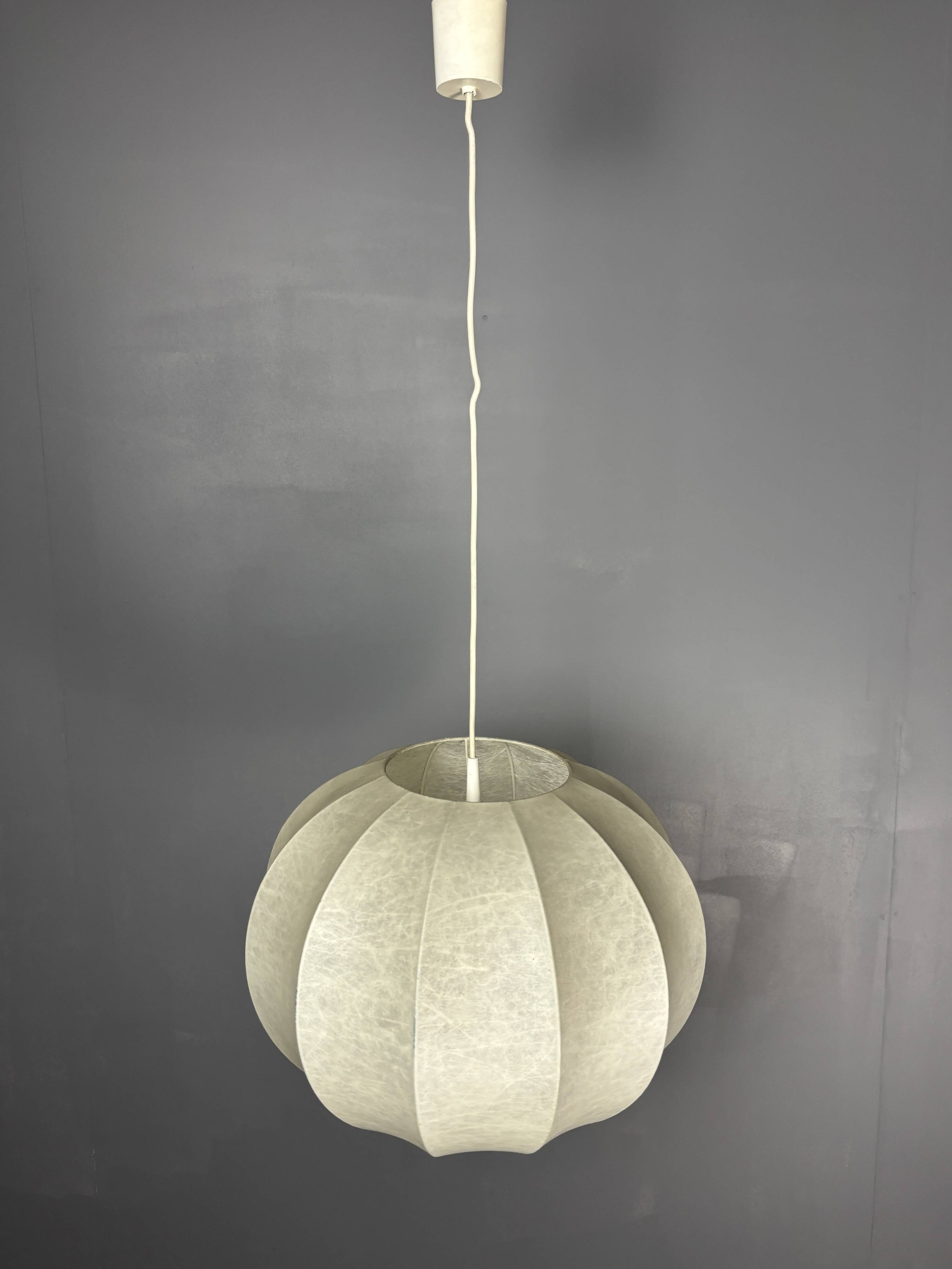 Midcentury space age cocoon hanging pendant ceiling lamp, 1960s