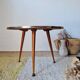 Vintage tripod side table, marquetry diamond top – 50/60
