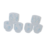 6 glasses veronica blue flowers Arcopal Arcoroc