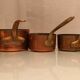 Lot of 3 copper pans No.10 and No.14