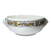 Large salad bowl HB Choisy-le-Roi polychrome ironstone "Elisabeth" early 20th century