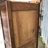 Solid oak wardrobe with 2 doors and 1 drawer in neo Louis XIII style.