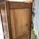 Solid oak wardrobe with 2 doors and 1 drawer in neo Louis XIII style.