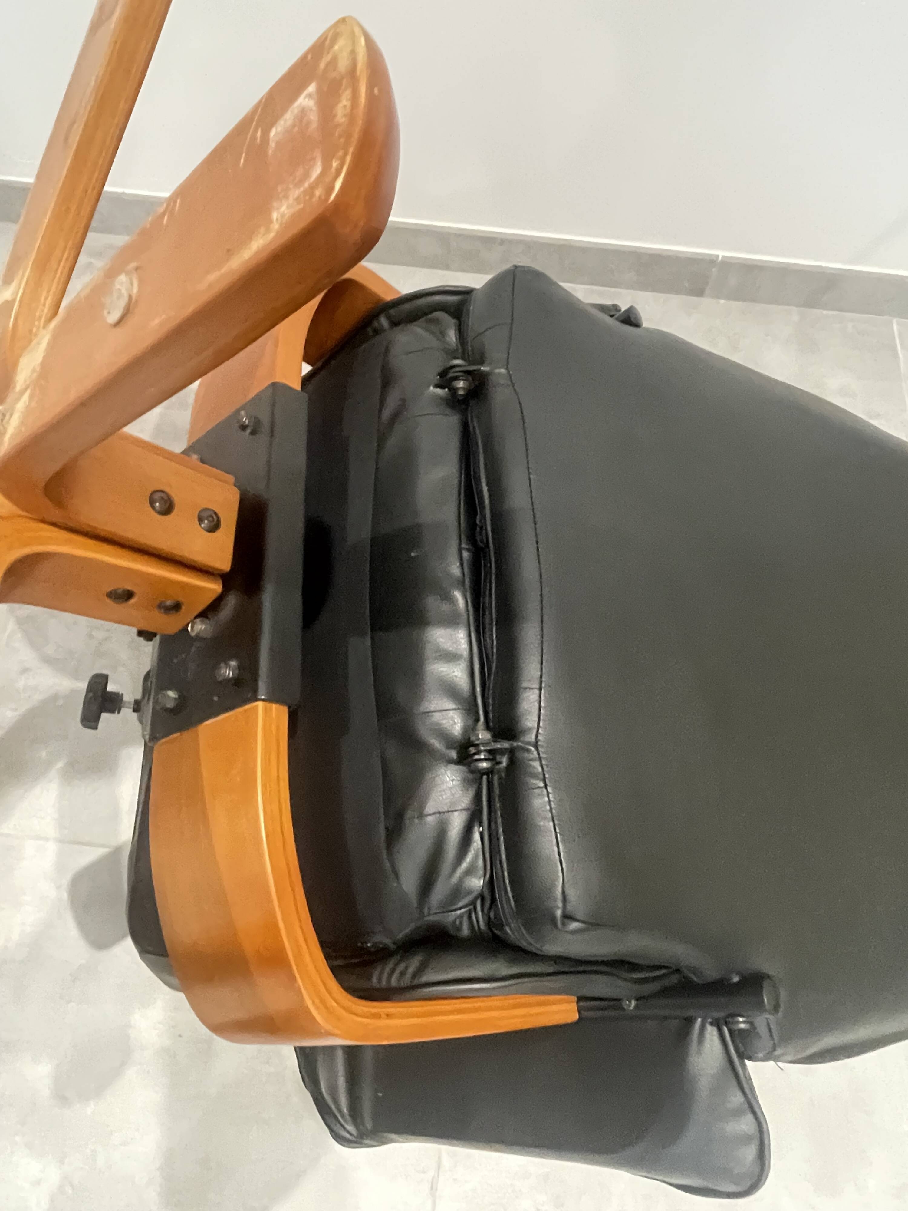 Vintage leather armchair, relaxing