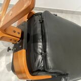 Vintage leather armchair, relaxing