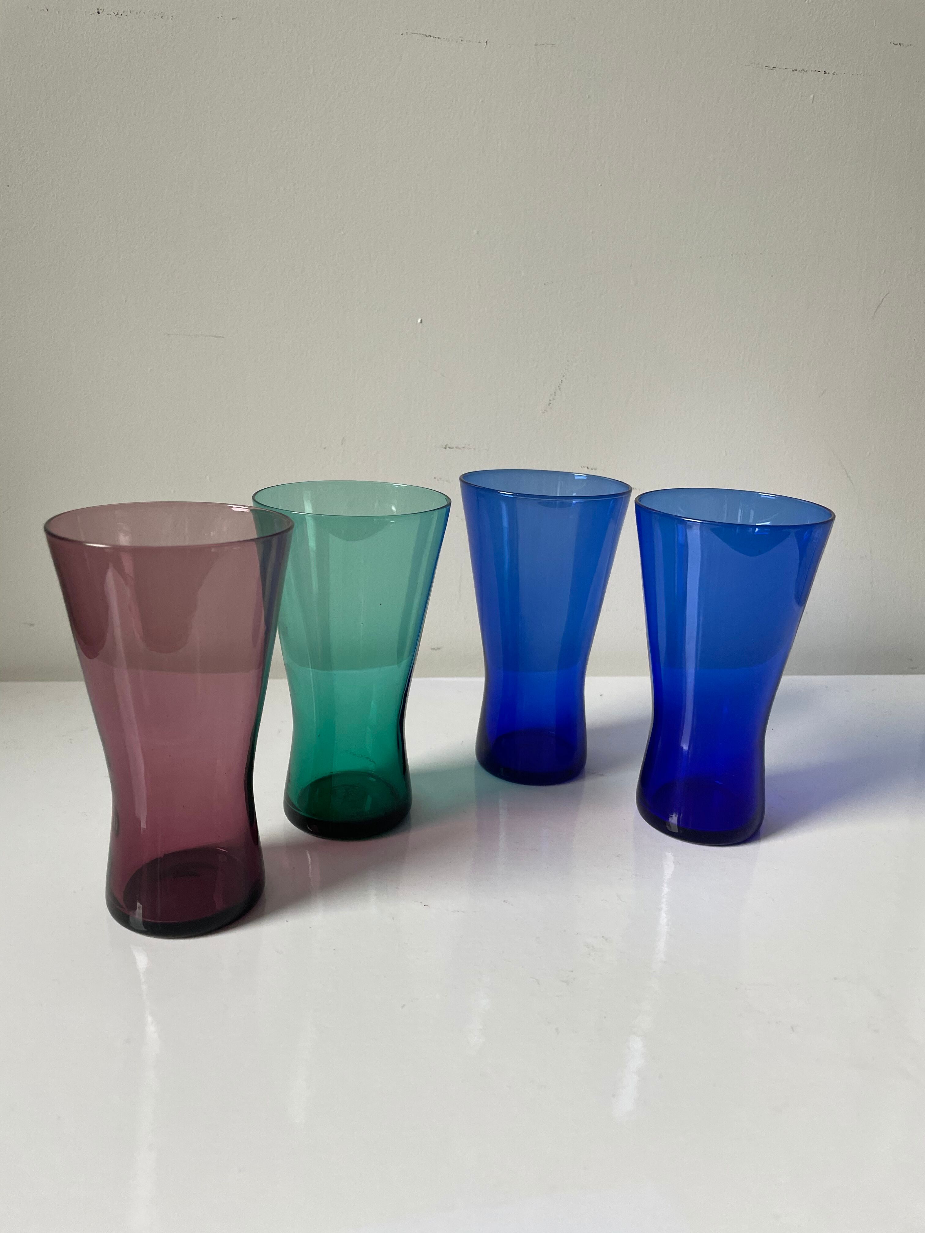 4 Danish 1950’s Glasses in different colors