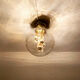 Golden mid-century ice glass ceiling lamp by Doria